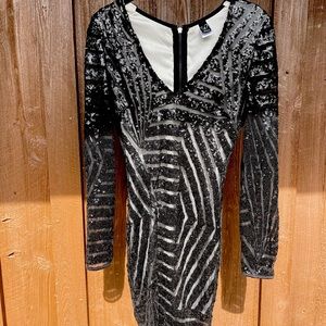 Black Sequin Cocktail Dress